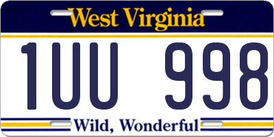 WV license plate 1UU998