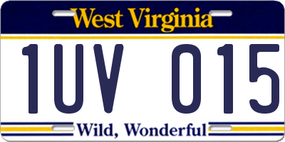 WV license plate 1UV015