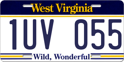 WV license plate 1UV055