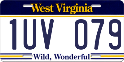 WV license plate 1UV079