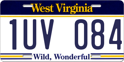 WV license plate 1UV084
