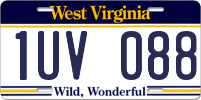 WV license plate 1UV088