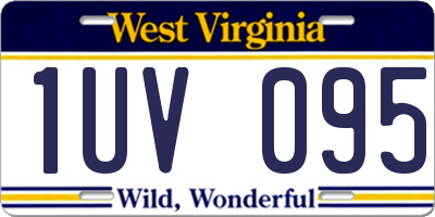 WV license plate 1UV095