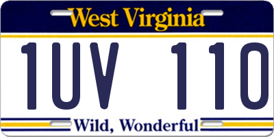 WV license plate 1UV110