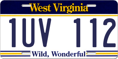 WV license plate 1UV112
