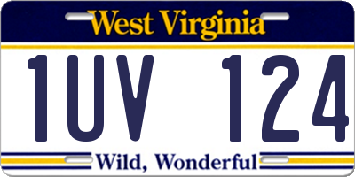 WV license plate 1UV124