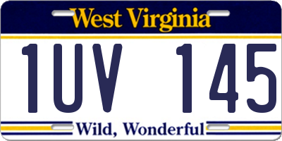 WV license plate 1UV145