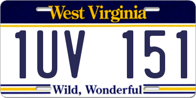 WV license plate 1UV151