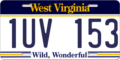 WV license plate 1UV153