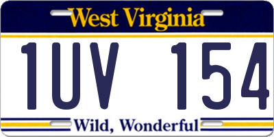 WV license plate 1UV154