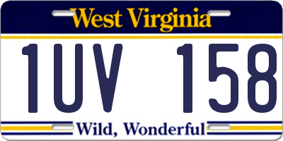WV license plate 1UV158