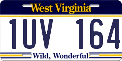 WV license plate 1UV164