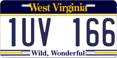 WV license plate 1UV166