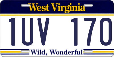 WV license plate 1UV170