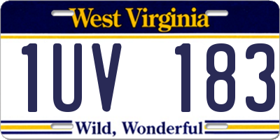 WV license plate 1UV183