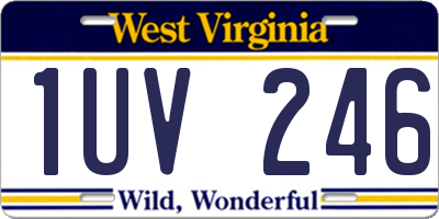 WV license plate 1UV246