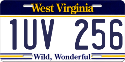 WV license plate 1UV256