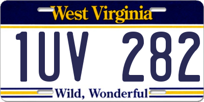WV license plate 1UV282