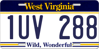 WV license plate 1UV288