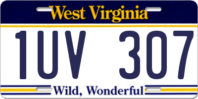 WV license plate 1UV307