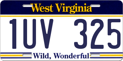WV license plate 1UV325