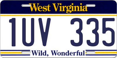 WV license plate 1UV335