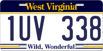 WV license plate 1UV338