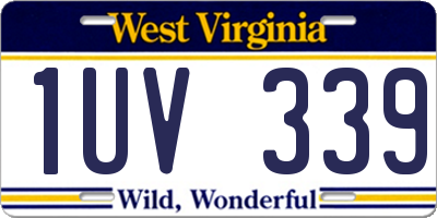 WV license plate 1UV339