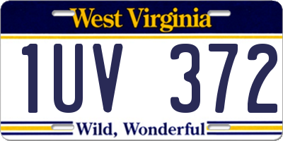 WV license plate 1UV372