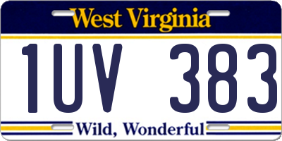 WV license plate 1UV383