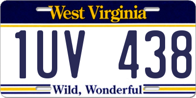 WV license plate 1UV438