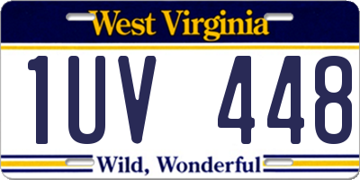WV license plate 1UV448