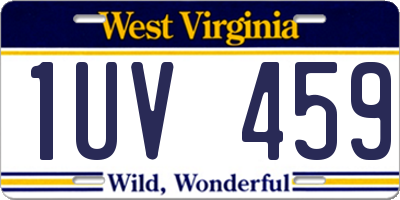 WV license plate 1UV459