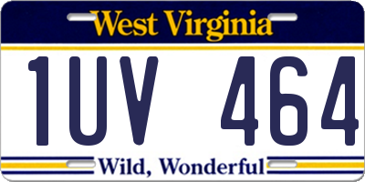 WV license plate 1UV464