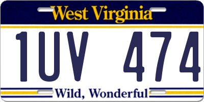 WV license plate 1UV474