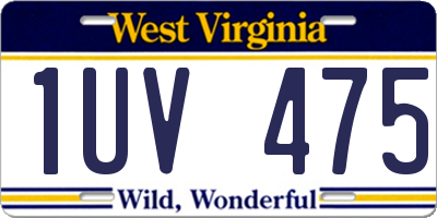 WV license plate 1UV475