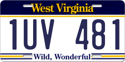 WV license plate 1UV481