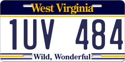 WV license plate 1UV484