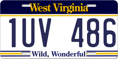 WV license plate 1UV486