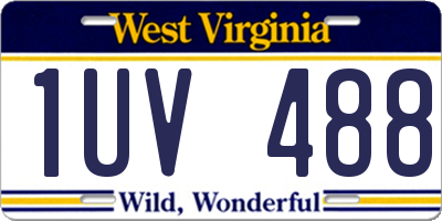 WV license plate 1UV488