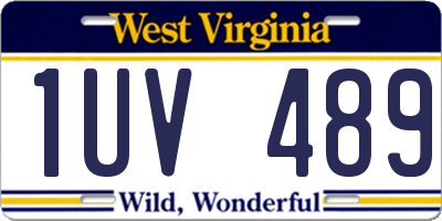 WV license plate 1UV489