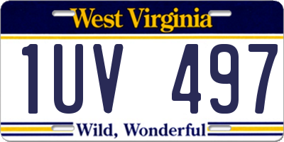 WV license plate 1UV497