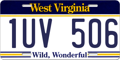 WV license plate 1UV506
