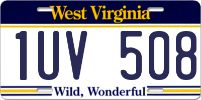 WV license plate 1UV508