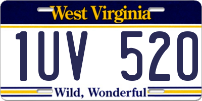WV license plate 1UV520