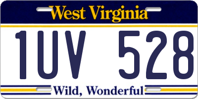 WV license plate 1UV528