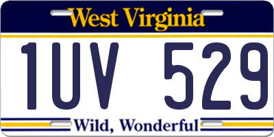 WV license plate 1UV529