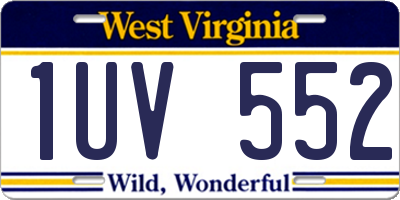 WV license plate 1UV552