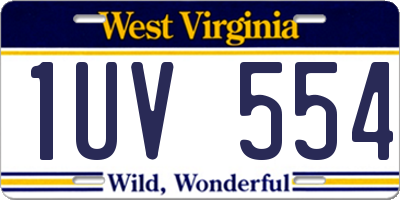 WV license plate 1UV554