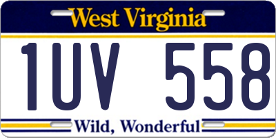 WV license plate 1UV558